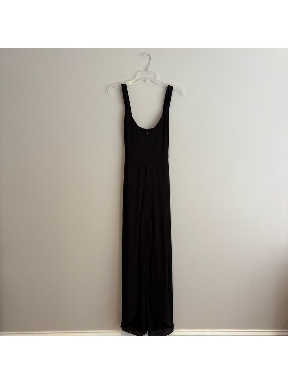 White House Black Market Black Chiffon Jumpsuit Size 6